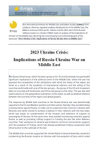2023 Ukraine Crisis: Implications of Russia-Ukraine War on Middle East