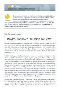 2021 Elections in Bulgaria: Boyko Borisov's “Russian roulette” Cover Image