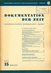 Documentation of Time 1951 / 15 Cover Image