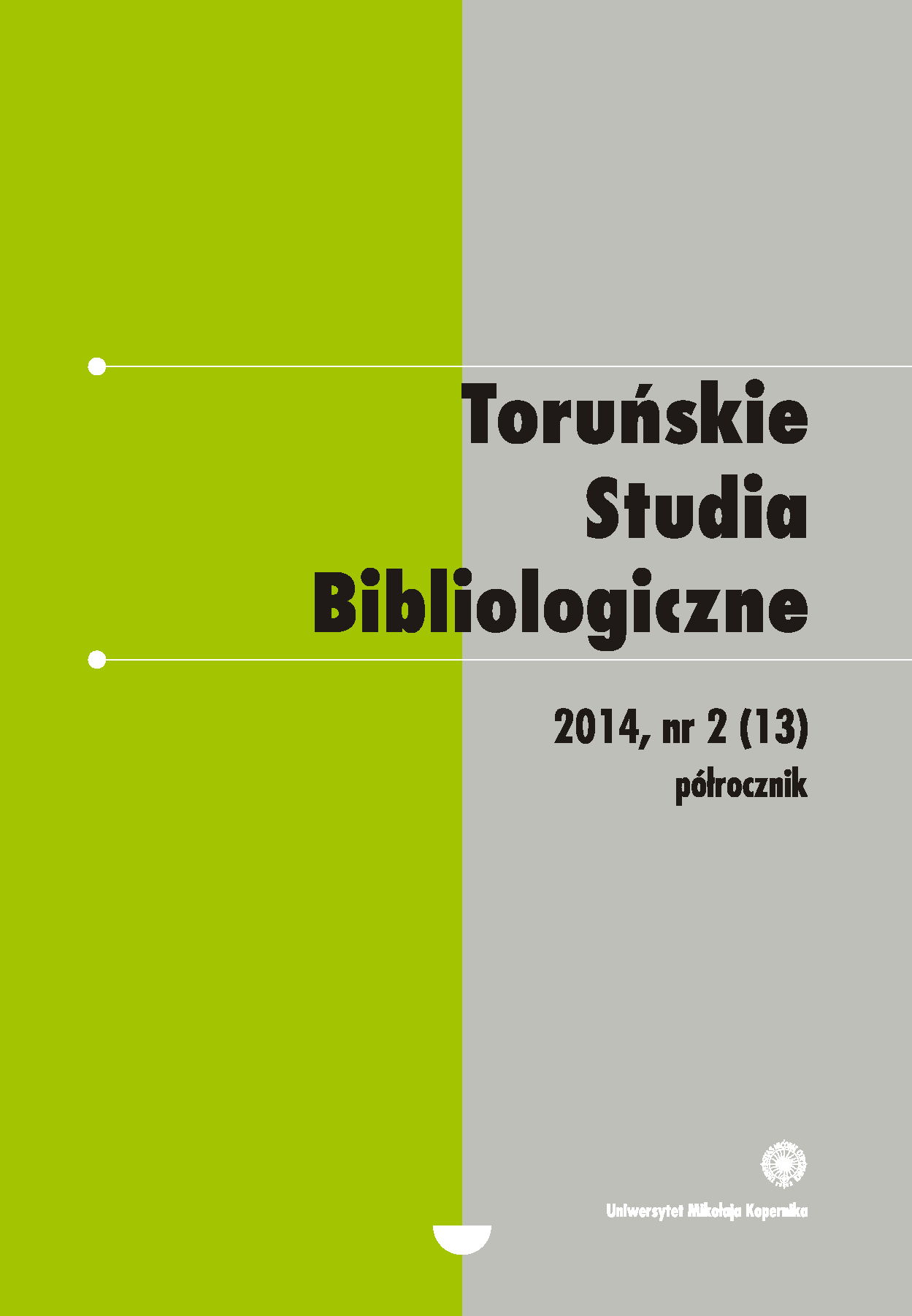 The First National Bindings Conference “Polish Tegumentology Today” (Toruń, 26th–27th June 2014) Cover Image