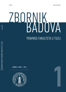 The offense of aggravated theft - five years of practice in the municipal courts of the Federation of Bosnia and Herzegovina Cover Image