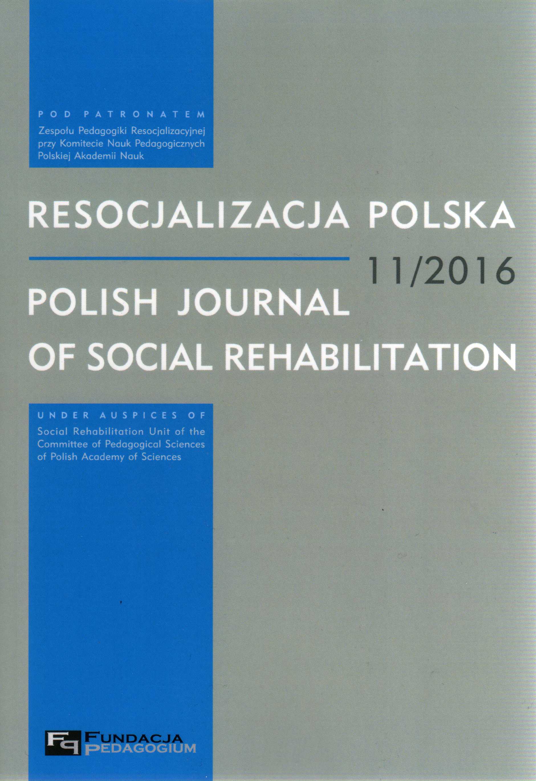 Report on the meeting of the Correctional Pedagogy Group with the Committee of Pedagogical Sciences of the Polish Academy of Sciences, 29.01.2016 Cover Image