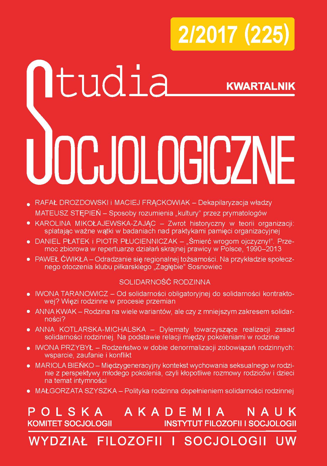 The Revival of Regional Identity: The Example of the Social Environment of the “Zagłębie” Sosnowiec Football Club Cover Image