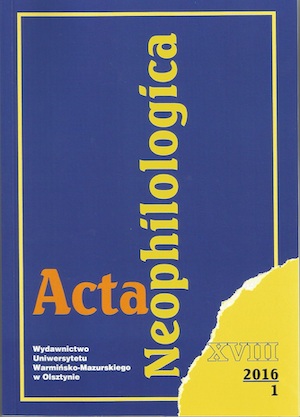 Acta Neophilologica Cover Image