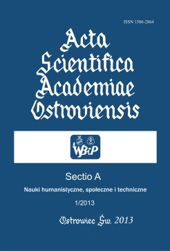 Acta Scientifica Academiae Ostroviensis. Sectio A, Humanities, social and technical sciences