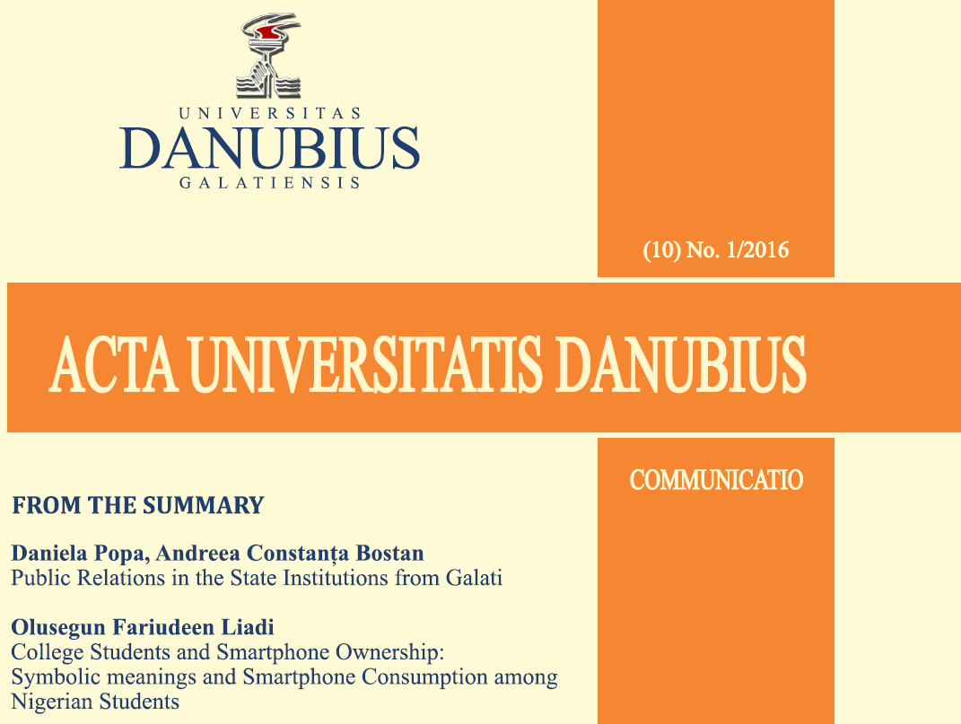 Annals of Danubius University. Communication Cover Image