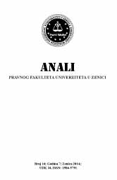 Annals of the Faculty of Law - University of Zenica Cover Image