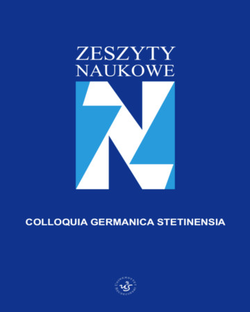 Colloquia Germanica Stetinensia Cover Image