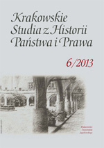 Cracow Studies of Consitutional and Legal History Cover Image