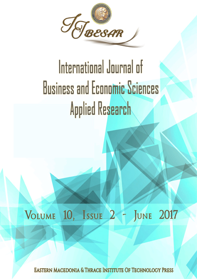 International Journal of Business and Economic Sciences Applied Research (IJBESAR) Cover Image
