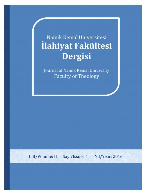 JOURNAL OF NAMIK KEMAL UNİVERSİTY FACULTY OF TEOLOGY Cover Image