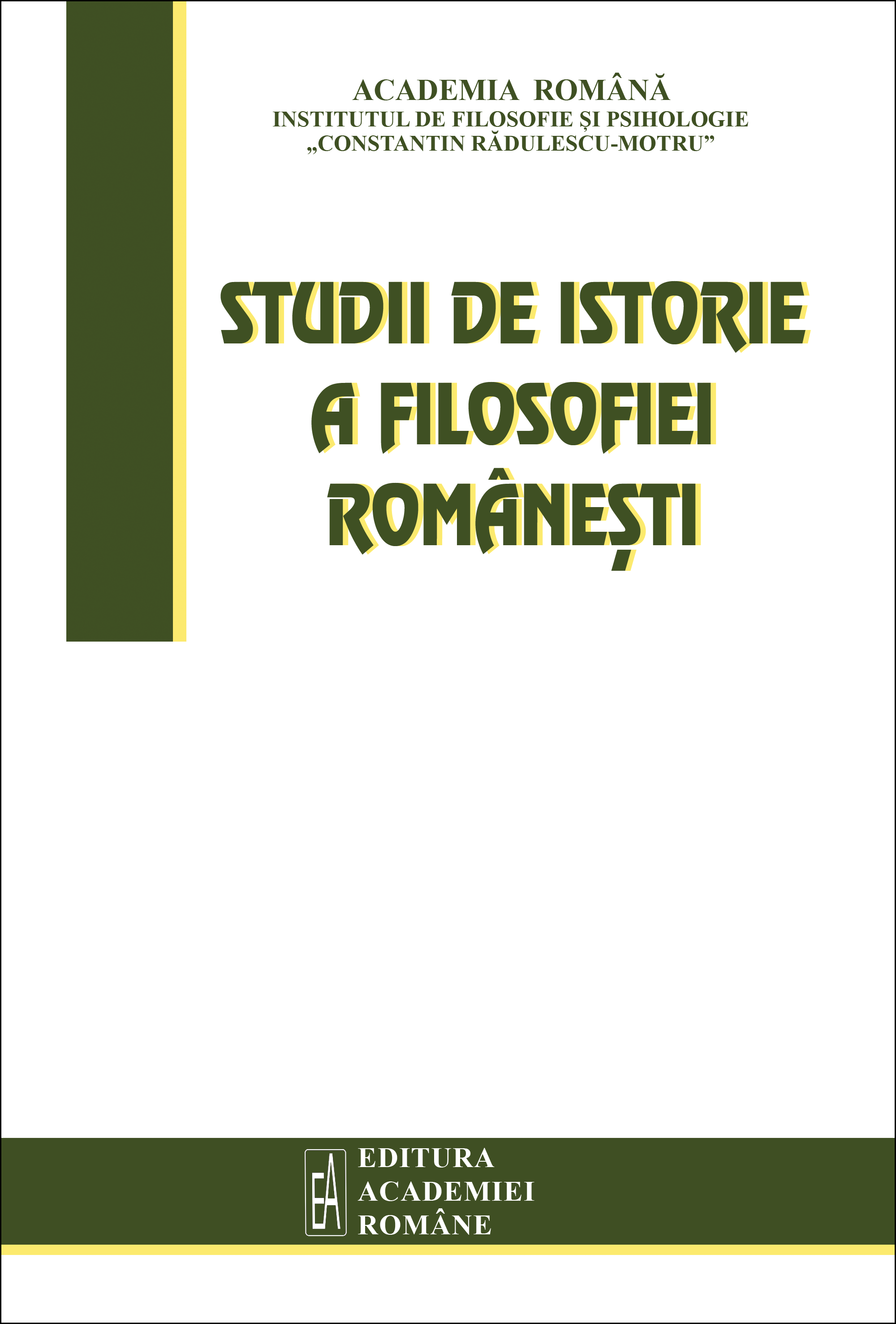 Studies on the History of Romanian Philosophy