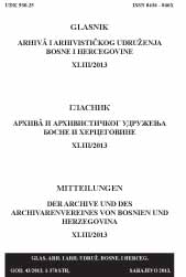 The Herald of Archives and the Archival Association of Bosnia and Herzegovina Cover Image