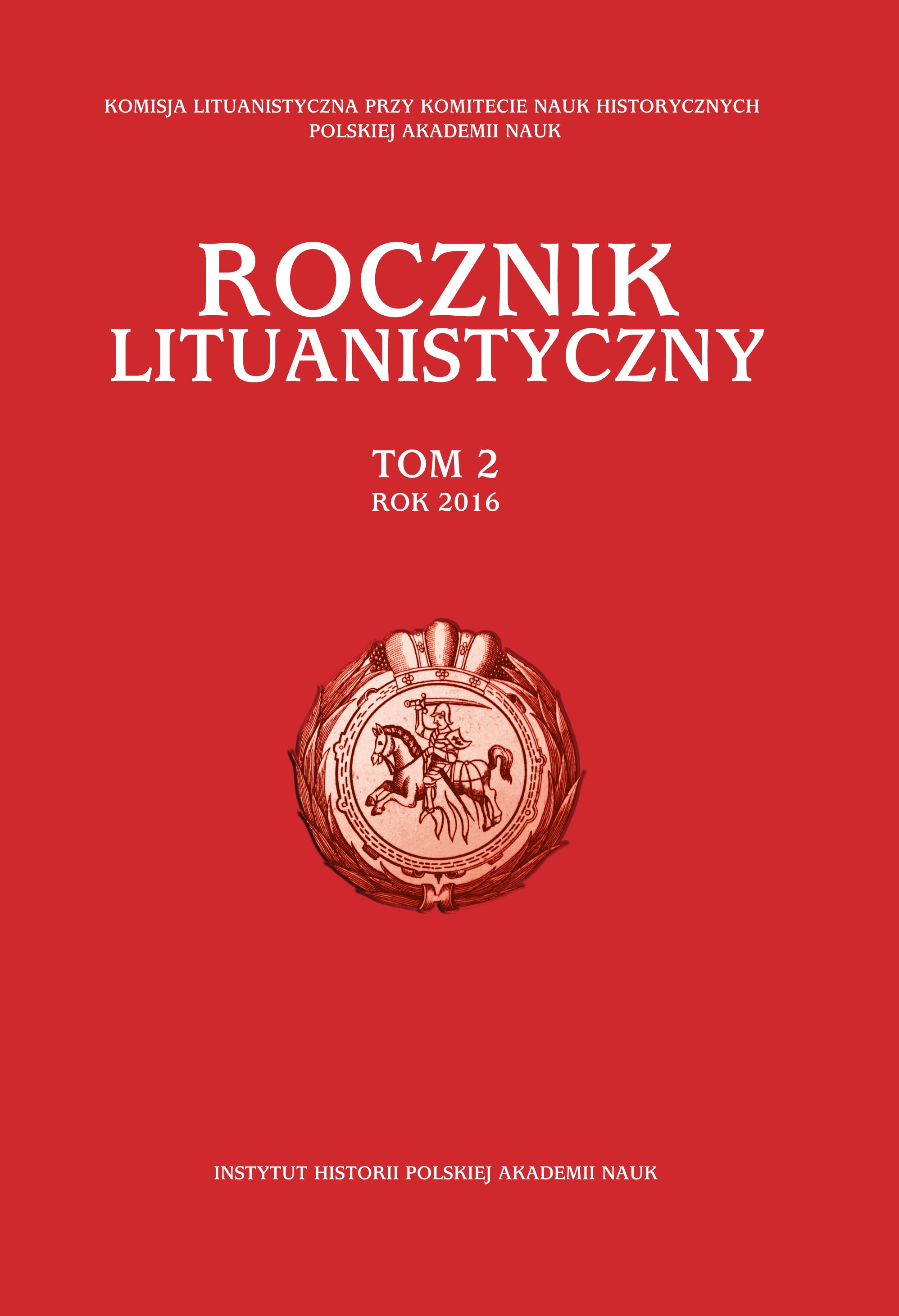The Lithuanistica Annual Cover Image