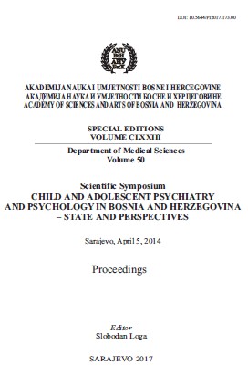 CURRENT STATE AND PERSPECTIVES OF CHILD AND ADOLESCENT PSYCHIATRY AND PSYCHOLOGY IN BOSNIA AND HERZEGOVINA Cover Image