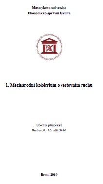 1st International Colloquium on Tourism: Proceedings Pavlov, 9–10 September 2010 Cover Image