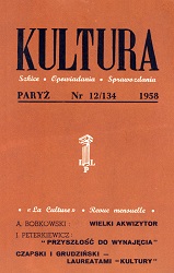 PARIS KULTURA – 1958 / 134 Cover Image