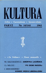 PARIS KULTURA – 1961 / 168 Cover Image