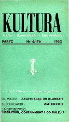 PARIS KULTURA – 1962 / 176 Cover Image