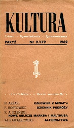 PARIS KULTURA – 1962 / 179 Cover Image