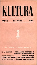 PARIS KULTURA – 1963 / 192 Cover Image