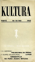PARIS KULTURA – 1962 / 180 Cover Image