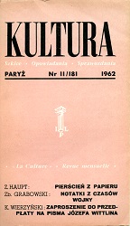 PARIS KULTURA – 1962 / 181 Cover Image