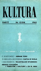 PARIS KULTURA – 1965 / 218 Cover Image