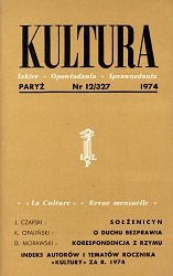 PARIS KULTURA – 1974 / 327 Cover Image