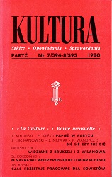 PARIS KULTURA – 1980 / 394+395 Cover Image