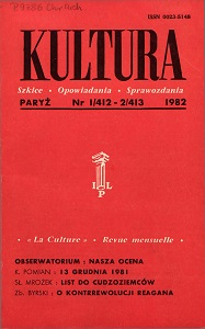 PARIS KULTURA – 1982 / 412+413 Cover Image
