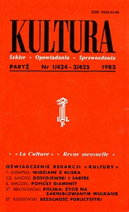 PARIS KULTURA – 1983 / 424+425 Cover Image