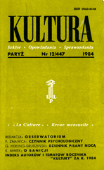 PARIS KULTURA – 1984 / 447 Cover Image