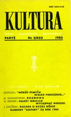 PARIS KULTURA – 1985 / 450 Cover Image