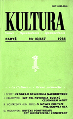 PARIS KULTURA – 1985 / 457 Cover Image