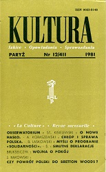 PARIS KULTURA – 1981 / 411 Cover Image