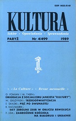 PARIS KULTURA – 1989 / 499 Cover Image