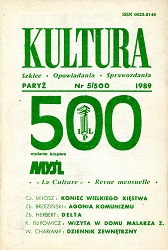 PARIS KULTURA – 1989 / 500 Cover Image