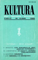 PARIS KULTURA – 1989 / 505 Cover Image