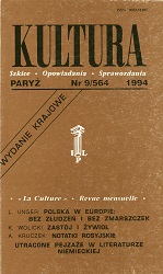 PARIS KULTURA – 1994 / 564 Cover Image