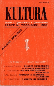 PARIS KULTURA –1993 / 550+551 Cover Image