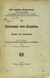 Hermann von Samson-Himmelstjerna as Writer