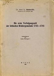 The first period of persecution of the Latvian Brethren community 1743-1745 Cover Image