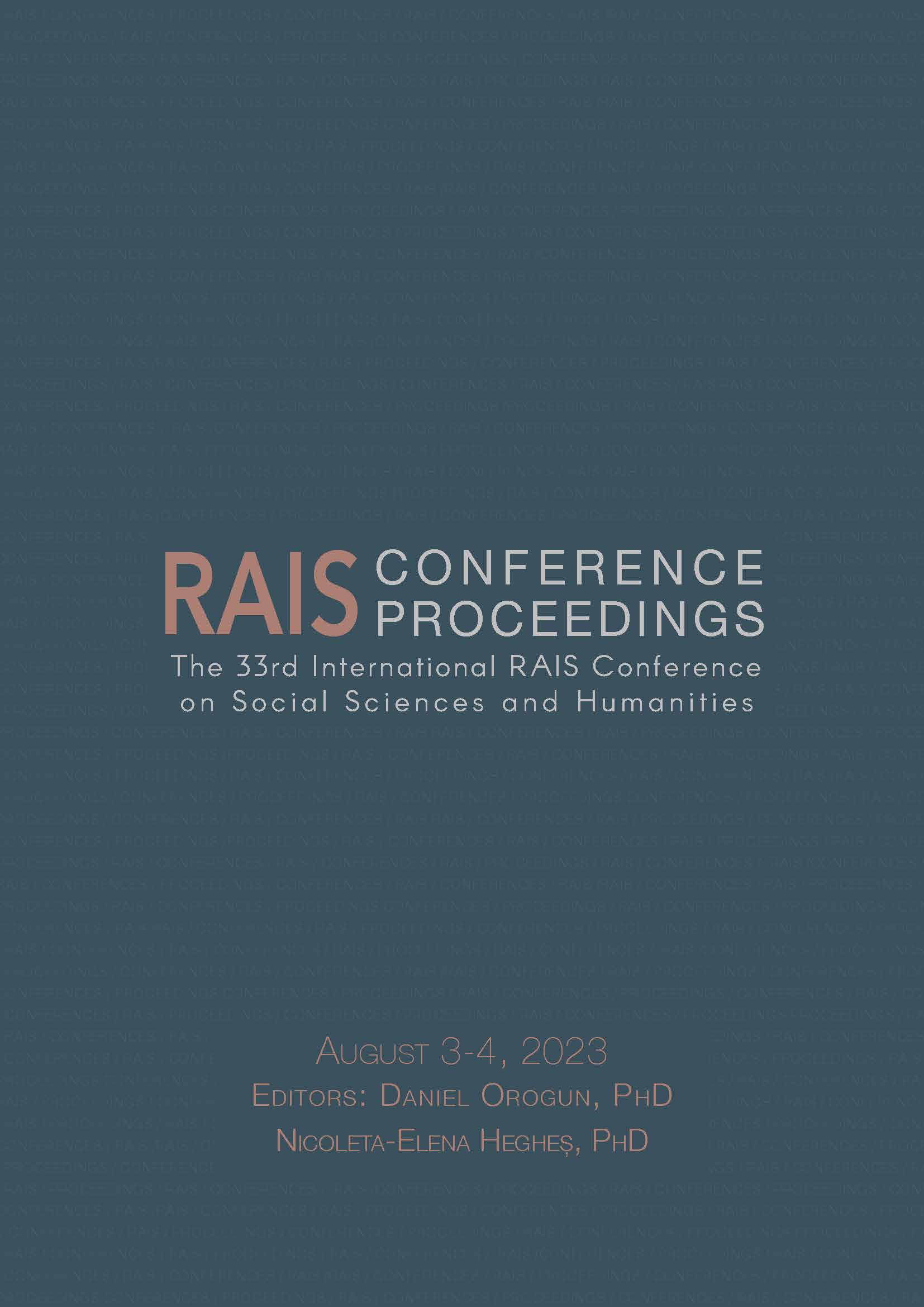 Proceedings of the 33rd International RAIS Conference on Social Sciences and Humanities