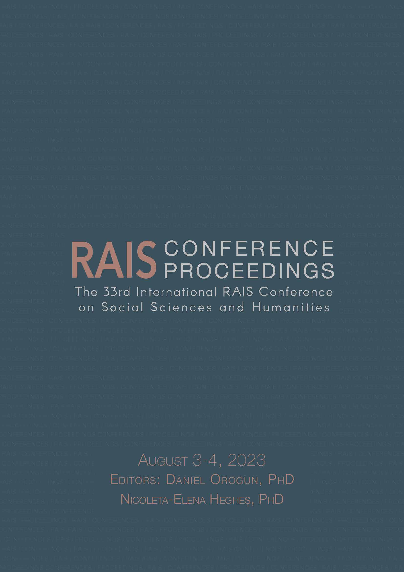 Proceedings of the 33rd International RAIS Conference on Social Sciences and Humanities Cover Image