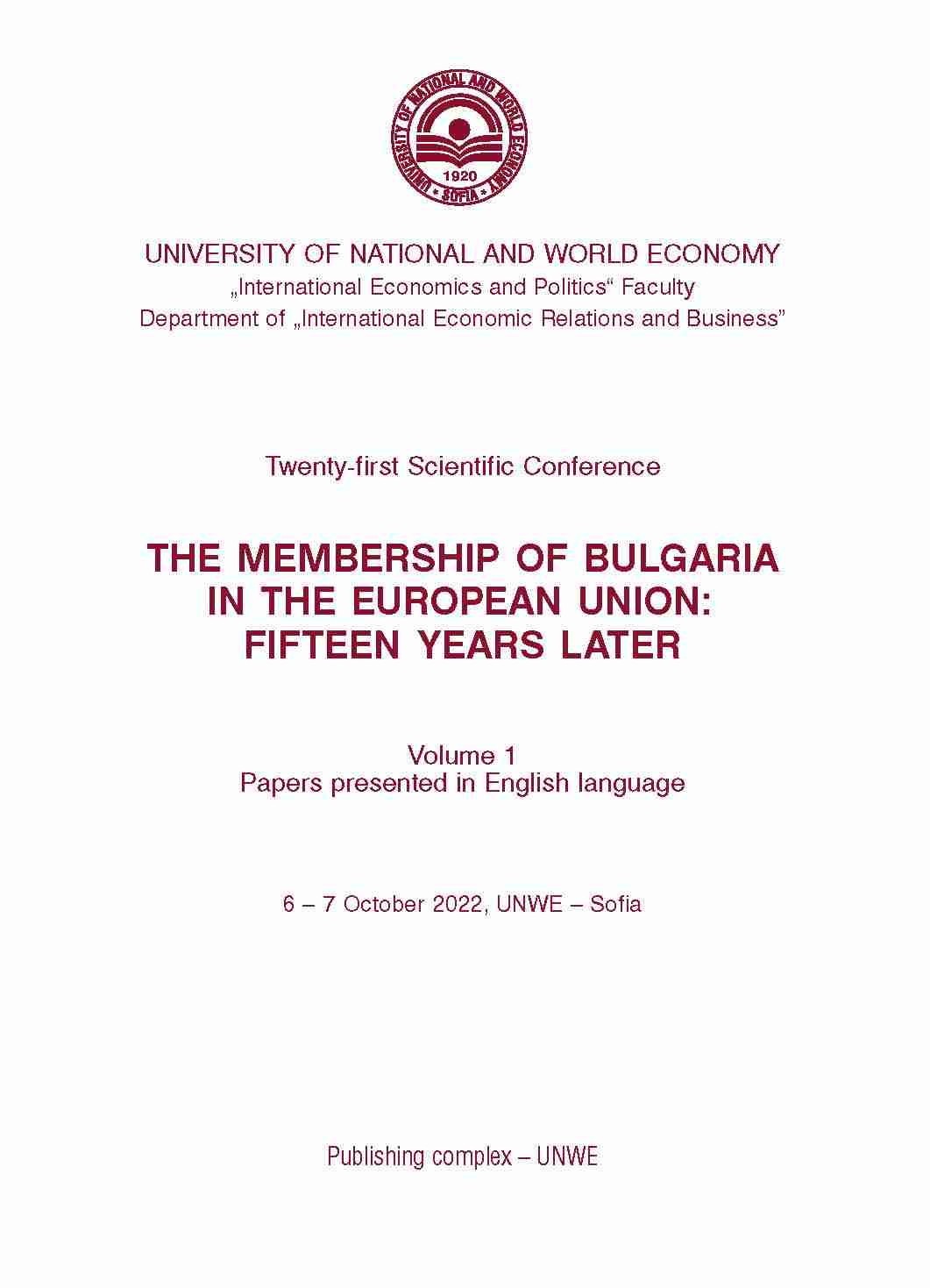 The World Economy and Bulgaria – Trends and Perspectives