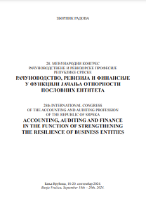 28th INTERNATIONAL CONGRESS OF THE ACCOUNTING AND AUDITING PROFESSION OF THE REPUBLIC OF SRPSKA - ACCOUNTING, AUDITING AND FINANCE IN THE FUNCTION OF STRENGTHENING THE RESILIENCE OF BUSINESS ENTITIES Cover Image