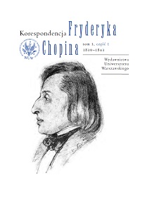 Correspondence of Fryderyk Chopin 1839–1843. Volume 3, part 1 Cover Image