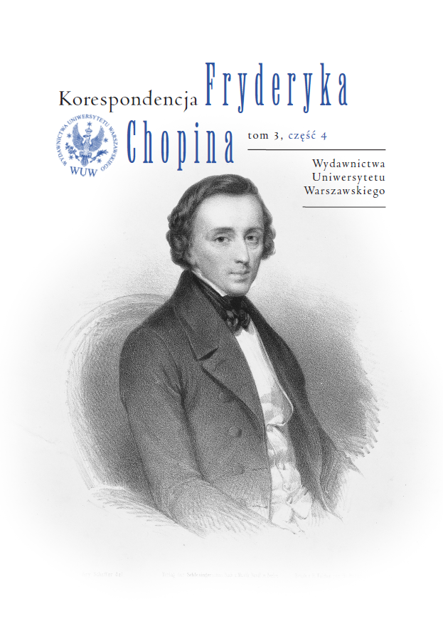 Correspondence of Fryderyk Chopin. Volume 3, part 4 Cover Image