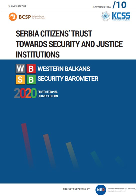 Serbia Citizens’ Trust towards Security and Justice Institutions – Western Balkans Security Barometer